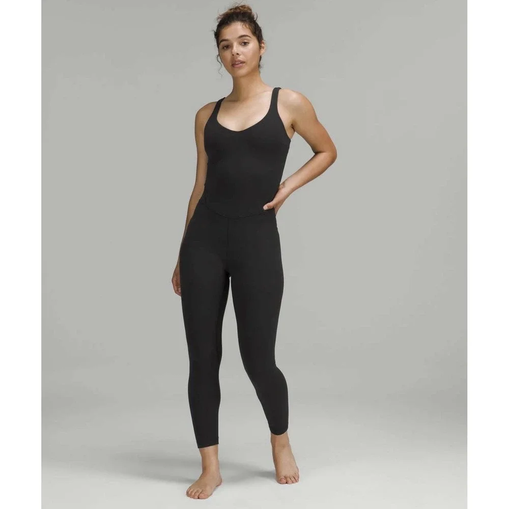 Lululemon Align Ribbed Bodysuit 25 Black‎ Size 6 Nulu Yoga Jumpsuit Women